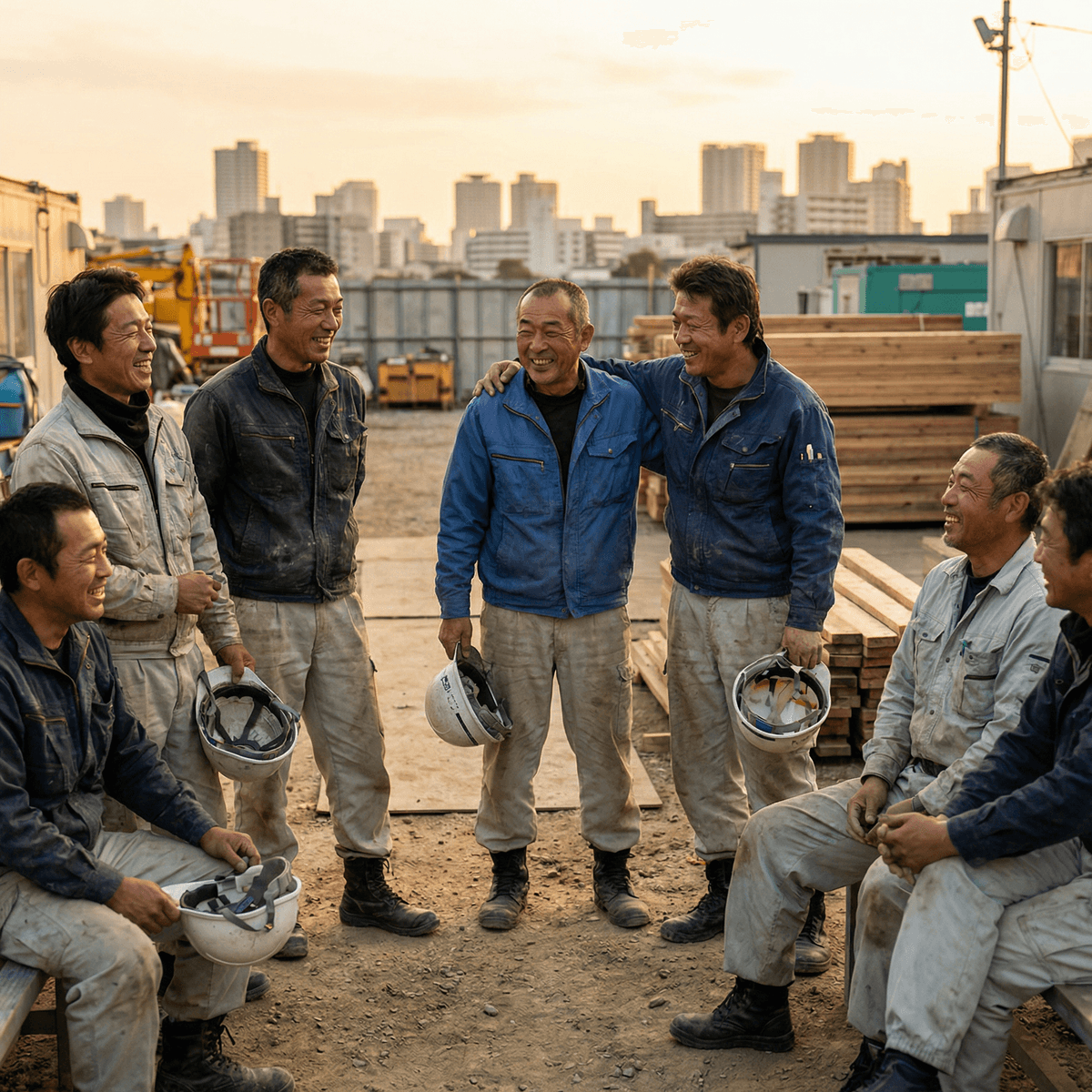 職人たちの笑顔